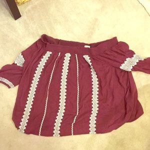 Lucky Brand Plus Off The Shoulder Top